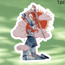 Cloud Red-Haired Female Knight, A Women's Empowerment Theme Illustration Sticker - Waterproof Vinyl Sticker - Durable Smooth Surface, Self-Adhesive Bumper Sticker, Suitable For Cars, Windows, Laptops, Trucks, Water Bottles - Multi-Functional Durable Design, Car Sticker - Vinyl - View 11