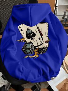 Sudadera de moda para hombre con estampado de cartas de póker - Blanco - Ver 9