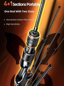 HASIDA Butterfly Travel Fishing Rod, Portable Telescopic Multi-Section Fishing Rod For Outdoor Fishing - Black - View 3