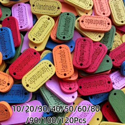 10/20/30/40/50/60/80/90/100/120Pcs Handmade Wooden Buttons - 2-Hole Oval Sewing Supplies, Suitable For DIY Crafts, Clothing And Scrapbooking, Durable And Stylish Craft Accessories, Sewing Accessories, Scrapbooking Essentials, Decorative Buttons, Random Colors.
