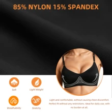 Women's No Show Seamless Bralette, Wireless V Neck Lounge Bra With Adjustable Straps, Soft Stretch Breathable Crop Innerwear For Home, Travel, Layering & Light Activity - Black - View 7