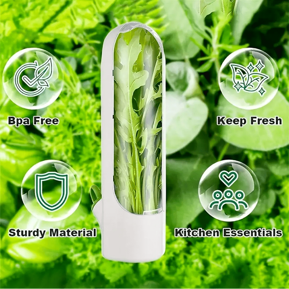 SOKANY 1 buah Kotak Penyimpanan Sayuran Transparan, Kotak Penyimpanan Kulkas. Cangkang Transparan, Bahan Plastik, Tidak Membutuhkan Baterai. Masa Simpan 3-5 Hari. Cocok untuk Mengawetkan Daun Ketumbar, Asparagus, Mentimun, dan Bahan-bahan Lainnya. - Satu-Ukuran - View 5