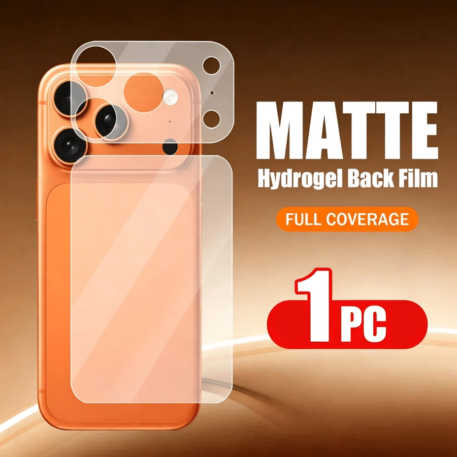 (1 Matte Lens Protector + 1 Matte Back Film) 2-In-1, Compatible With IPhone 17 Pro/17 Pro Max Series, Matte Bottom Film And Matte Back Film, Anti-Fingerprint, Smooth Touch, Easy Installation, Camera Protection, Minimalist Design - White - View 1