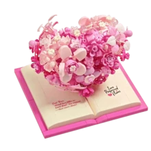 700+ Pcs Small Particle Building Block Heart-Shaped Bouquet Model, DIY Desktop Decor Toy, ABS Material, Suitable As Valentine's Day, Christmas, Holiday Gift For Men And Women - Creative Love - View 12