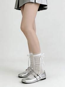 1/4 Pair Spring/Summer Thin Sweet Versatile Bow Lolita Socks - Multicolor - View 7