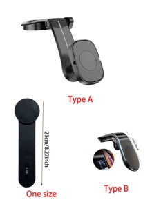 Car Phone Holder, Magnetic Car Phone Holder, Detachable, Universal Holder, Extendable Dashboard Holder, With Magnetic Sheet, Adjustable And Flexible, Suitable For Most Car Models - General Purpose - View 3