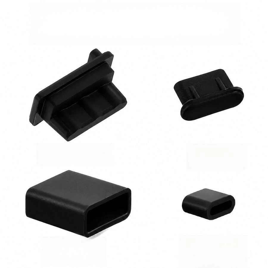 柔軟矽膠 USB 防塵塞保護蓋,相容 USB A 公頭、USB A 母頭與 USB Type C 充電孔,阻擋灰塵與碎屑以保護裝置充電孔 - 彩色 - 查看 1