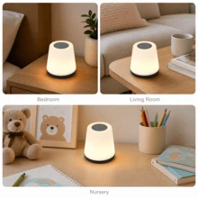 LED床頭睡眠小夜燈，USB充電接口，3色可調光，觸控開關感應，小巧桌面燈，柔和照明，助眠寧靜，便攜易擺放，適用於客廳、臥室、廚房、露營、餐廳等多種場景 - 小夜燈 - 查看 6