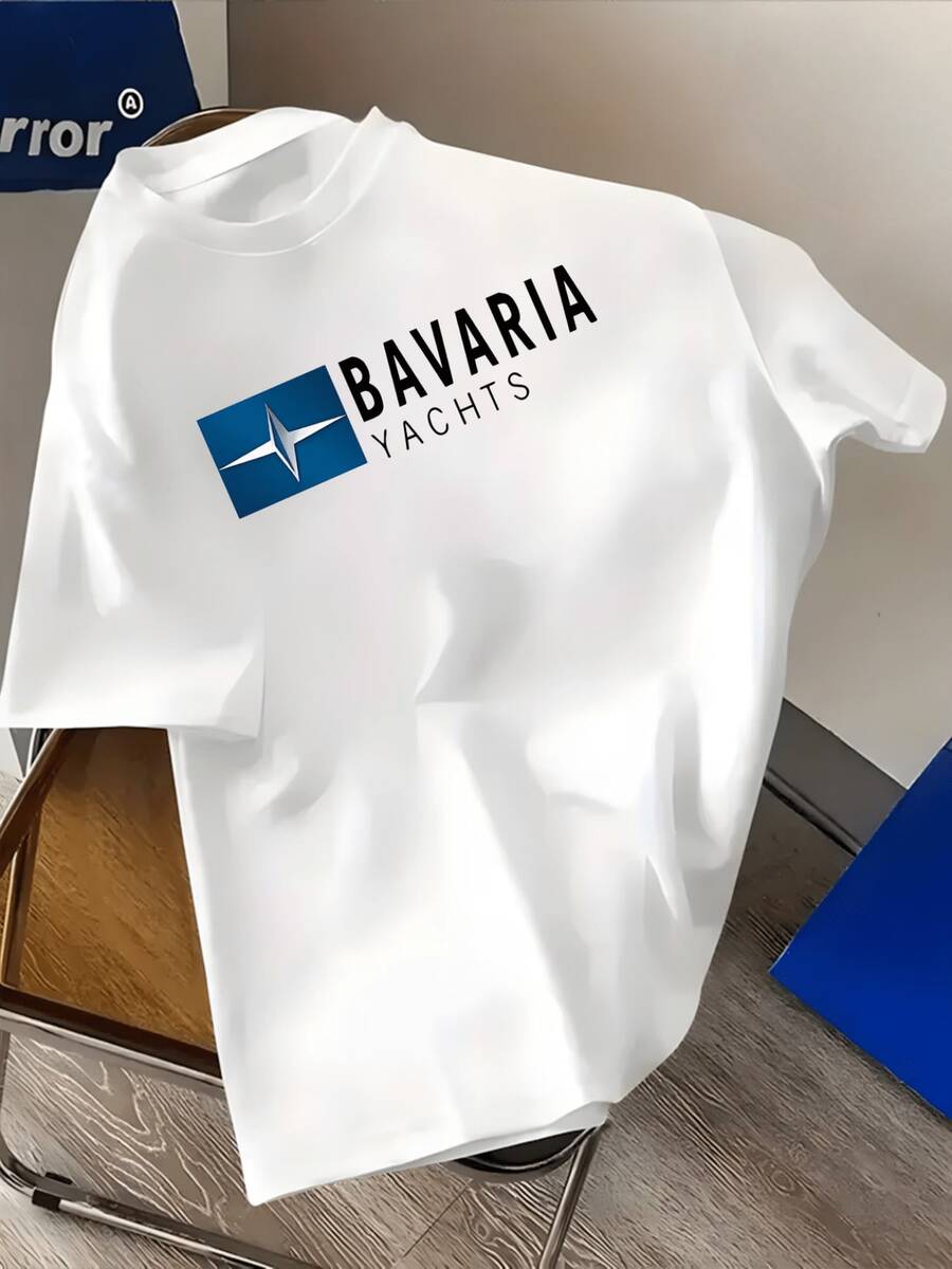 Lokal frakt - DE/IT/FR/ES/PL Leverans Unisex Yacht Grafik T-shirt Herrkläder - Kortärmad Rundhalsad, Casual Topp, Essentials Shorts, Perfekt Julklapp - B - Visa 1