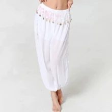 1pc Belly Dance Sequin Performance Pants, Stage Performance Lantern Pants, Dance Practice Sequin Wide Leg Pants, Suitable For Festivals, Exotic Decor, Bohemian Vintage Style, Sari Inspired Design - Multicolor - View 21