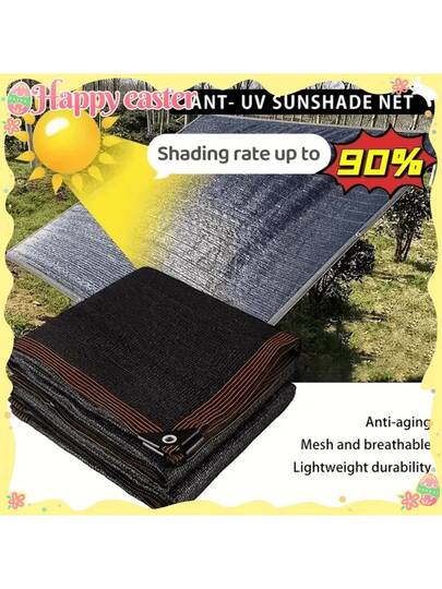 Outdoor Sunshade Net - Black, UV Resistant, Durable Sun Canopy Suitable For Travel, Picnic And Pool - Multiple Sizes Available