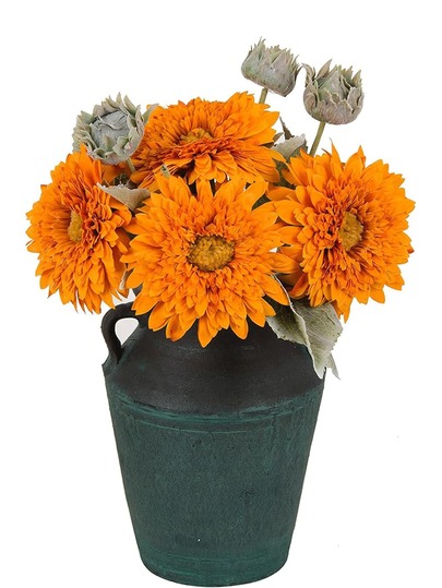1/2 Bunch Artificial Sunflower Bouquet Long Stem Silk Summer Fall Decor For Vase Wedding Balcony Party Table Centerpiece