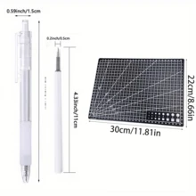 3/4/5/6/7/8 件套美工刀笔套装适用于贴纸剪贴簿切割工具快递盒刀学校用品 DIY 工艺用品 - 彩色 - 查看 5