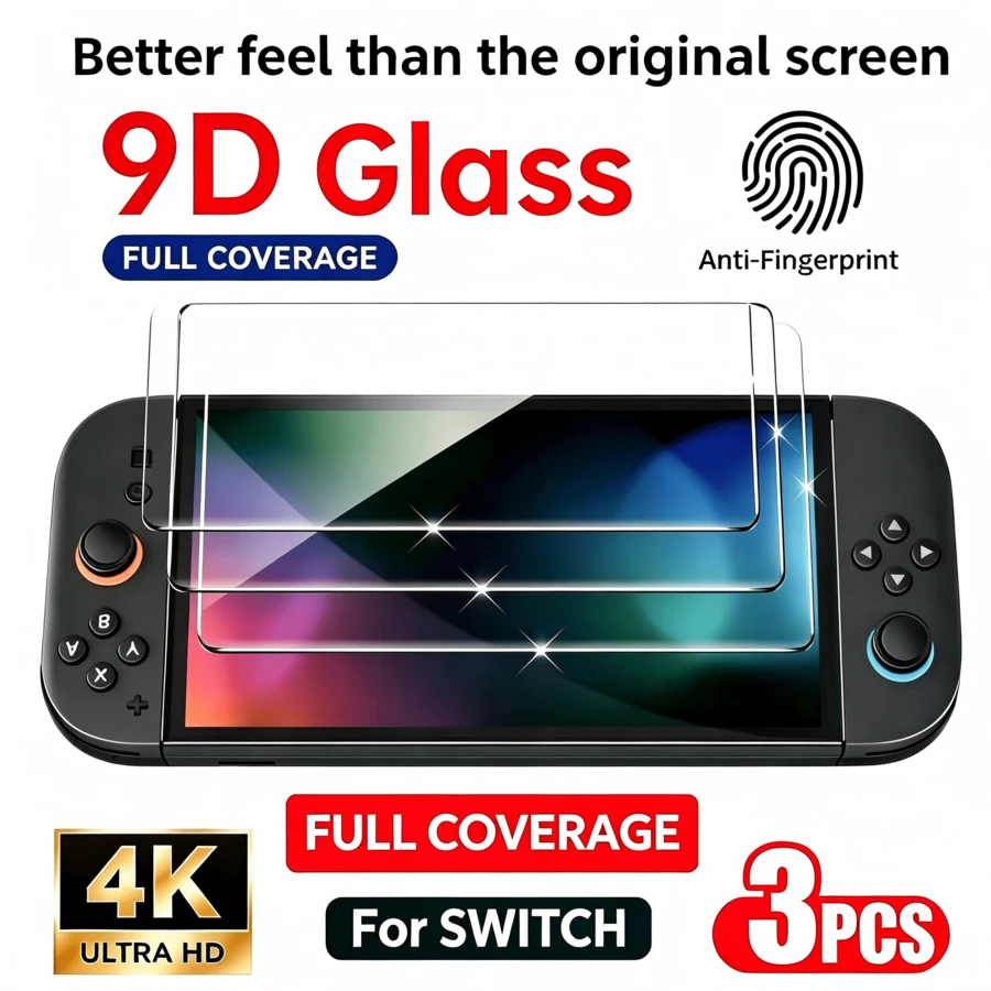 Switch/Switch OLED/New Switch 2(2025)/Switch Lite 主機全螢幕鋼化玻璃螢幕保護貼,防刮耐摔 - 查看 1