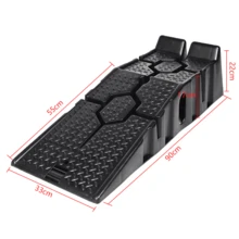 2PCS Heavy Duty 5 Ton 2.5+2.5 Ton Plastic Car Ramp Lifting Ramps 33cm Extra Wide, Black ﻿ - 2PCS Car Lifting Ramp - View 3