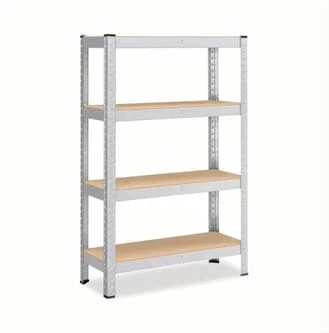 4-5 Tier Heavy Duty MDF Storage Shelf, Modular Metal Frame Storage Rack - Blanc - Voir 1