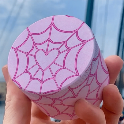 Sweet & Cool Peach Pink Heart-Shaped Spider Web Pattern Grinder, 4-Layer Metal Gear Grinder, Evenly Crushing! Portable Smoking Accessory! Suitable For Hand-Rolled Smokers! Holiday Gift! Valentine's Day Gift!
