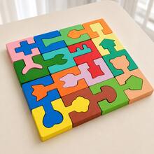 Montessori Wooden Shape Matching Puzzle, Color Sorting & Spatial Thinking Block Game, Educational Learning Toy For Kids - Multicolor - View 4
