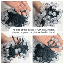 Solar Powered Bubble String Lights 43.69ft/25.65ft/18.4ft, 8 Flashing Modes And 100/50/20 LED Bubble Balls, Modern Style, Plastic Material, Switch Control, For Garden, Christmas, Wedding, Birthday, Holiday Theme Decoration - Solar Bubble Ball - View 7
