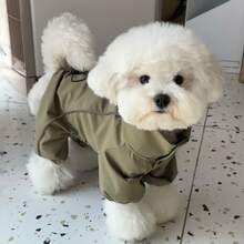 1pc Pet Handsome Windproof Outdoor Jacket, Dog Clothes For Small And Medium Dogs, Teddy, Bichon, Schnauzer - Olive Green - View 5