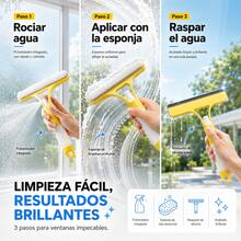 1/2-Piece 3-In-1 Window Cleaner With Integrated Sprayer, Silicone Squeegee And Absorbent Sponge, Cleans Windows, Mirrors And Shower Screens Without Water Marks, Available In White, Blue And Yellow, Multifunctional Household Cleaning Tool - 藍色 - 查看 10