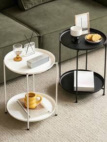 1pc Metal Frame Tray Table, Small Round Table, Sturdy And Durable, Movable, Easy To Clean, Small Side Table For Bay Windows And Small Living Rooms, Tea Table Beside Sofas, Minimalist Side Table, Modern Small Corner Table - Multiple Specifications - View 9