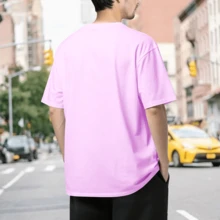 Playera para Hombre con Estampado Tipográfico "Pair Up" - Estilo Minimalista Urbano - Rosa - Ver 5