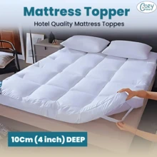 Microfiber Matters Topper 10cm 4inch Deep Luxury Hotel Box Stitched And Elastic Corner Straps - Breathable Washable And Super Soft - White - View 10