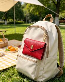 Michael Kors Giftables Small Leather Flap Wallet With Keychain, Detachable Wallet For Backpacks And Shoulder Bags, Unisex Minimalist Wallet - Red - View 2