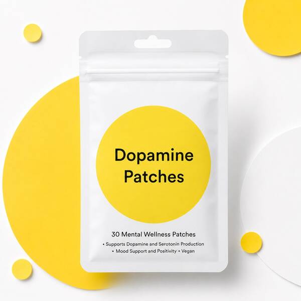 2 parches de dopamina de larga duración, 60 parches veganos para mejorar el estado de ánimo y el bienestar mental diario. Favorecen el equilibrio de dopamina y serotonina. Imprescindibles para viajar. Regalos de Pascua y del Día de la Madre.