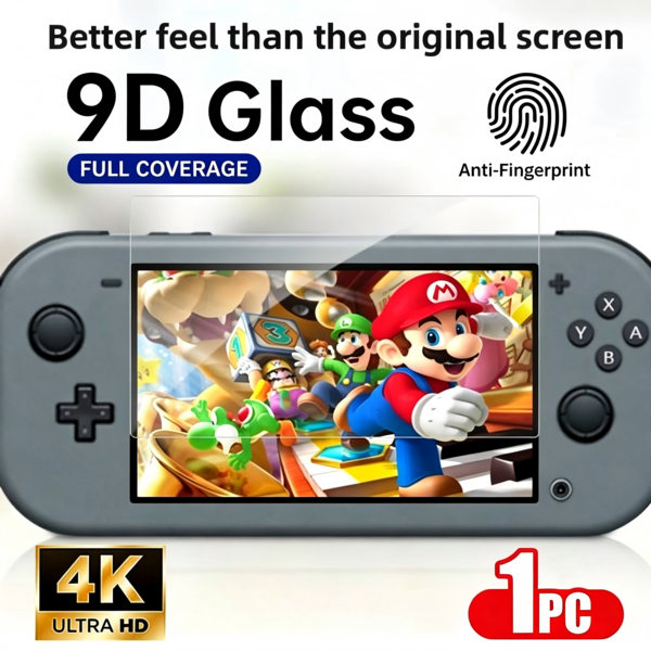 Switch/Switch OLED/New Switch 2(2025)/Switch Lite Console Full Coverage Tempered Glass Screen Protector, Anti-Scratch, Anti-Fall - Anti-Fingerprint, Easy Installation, High Definition, Soft, Dust-Proof, Bubble-Free