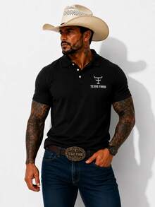 MHP Men's Texas Premium Country Pawn Polo Shirt - Black - View 4
