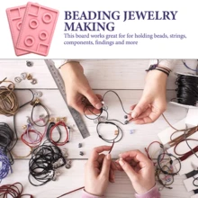 2pcs Pink Bracelet Design Tray - Beading Tool, DIY Bracelet Design Tray, Bracelet Beading Measurement Scale Display Tray, Suitable For Jewelry Beading, Easily Design Bracelet Works - Pink - View 7