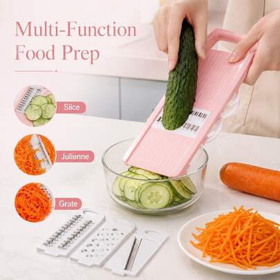 5-In-1 Kitchen Slicer, Multi-Function Vegetable Slicer With Multiple Blades, Suitable For Slicing Potatoes, Slicing Vegetables, Vegetable Slicing, Chopping And Peeling, Ideal For Small Kitchen Tasks