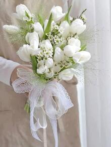 White Lace Trim, Suitable For Bouquet Wrapping, Cake Decoration, Handmade DIY Gift Bows, Birthday Gift Packaging, Party And Wedding Gift Decoration - A - View 7