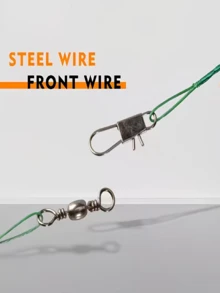 50pcs Steel Fishing Leader With Swivel And Anti-Bite Green Lure, Anti-Bite Wire Leader - A - View 7