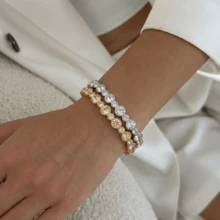 1件時尚優雅漸層圓形水鑽手鍊，適合女性日常配戴、婚禮、舞會、派對、週年紀念及其他場合 - 彩色 - 查看 1
