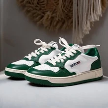 AU – Zapatillas de skate clásicas grises y blancas para mujer / zapatillas con cordones, zapatillas retro en colores vivos con suelas acolchadas, estilo casual, adecuadas para parejas. - Verde - Ver 2