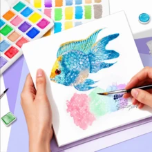 16/28 Colors Pearlescent Watercolor Set. Portable Watercolor Palette Ready To Use. High Transparency And Rich Pigment, Perfect For Sketching, Illustration, Life Drawing And Outdoor Painting. - 1 Set - View 11