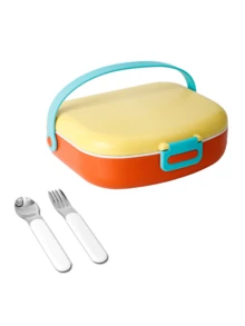 Portable Lunch Box In 5 Macaron Color Blocks With Handle And Buckle Design. Suitable For Single-Person, Portable, Airtight Lunch Boxes. Perfect For Back-To-School Season, Working Professionals, And Outdoor Picnics. - Multicolor - View 18