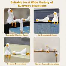 Cute Mini White Goose Figurine, Desktop/TV/Photo Frame Decor, Car/Office Universal, Home/Garden Decor, Office Decor, Dashboard/Desktop/Hanging Decor Multi-Purpose, Gift, Fun Office Desk Accessory, Back To School Desktop Decor, Autumn Home Decor, School Decor Craft - one-size - View 5
