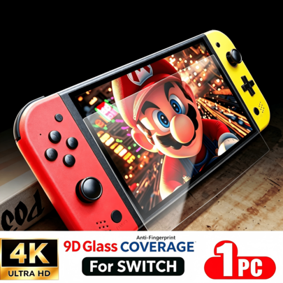 Switch/Switch OLED/New Switch 2(2025)/Switch Lite Console Full Coverage Tempered Glass Screen Protector, Anti-Scratch Anti-Fall