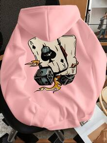 Sudadera de moda para hombre con estampado de cartas de póker - Blanco - Ver 6