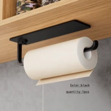 1pc/Kitchen Paper Towel Holder, Hanging Paper Towel Dispenser, No-Drill Roll Paper Rack, Plastic Wrap Household Hanging Rack - Multicolor - View 14