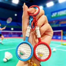 1pc Colorful Badminton Racket Keychain, Creative Personalized Fashion Suitable For Sports Enthusiasts, Compact Portable Backpack Pendant And Wallet Accessory, Sports Competition Souvenir, Birthday Party Gift, Summer Daily Outfit Accessory - Multicolor - View 3