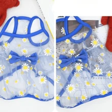 1pc Pet Daisy Mesh Tank Dress, Cute Vest Clothing For Cats And Dogs, Spring Summer Autumn - Multicolor - View 7