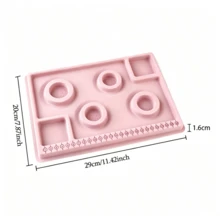 2pcs Pink Bracelet Design Tray - Beading Tool, DIY Bracelet Design Tray, Bracelet Beading Measurement Scale Display Tray, Suitable For Jewelry Beading, Easily Design Bracelet Works - Pink - View 2