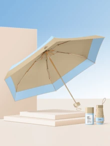 1pc 5-Fold Compact Umbrella, Dual Rain & Sun Use, Ultra-Light Pocket Parasol For Men Women, Gift For Mother's Day, Travel & Outdoor - Multicolor - View 18