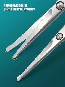 圓頭安全鼻毛修剪器 不鏽鋼手動修容剪刀 輕巧便攜 家用 男女通用 修剪鼻毛、耳毛、眉毛、鬍鬚 精細美容小剪刀 圓頭設計適用鼻腔 個人護理工具 - 銀色 - 查看 5