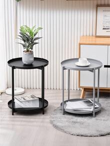 1pc Metal Frame Tray Table, Small Round Table, Sturdy And Durable, Movable, Easy To Clean, Small Side Table For Bay Windows And Small Living Rooms, Tea Table Beside Sofas, Minimalist Side Table, Modern Small Corner Table - Multiple Specifications - View 7